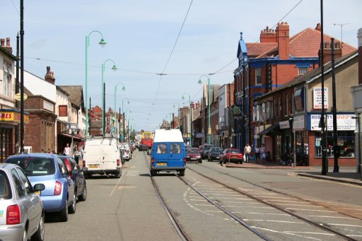 Blackpool Tramway route at Lord Street, Fleetwood