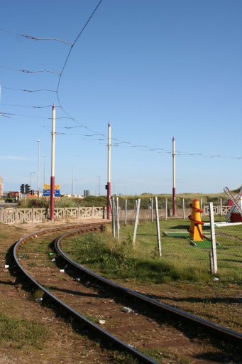 Blackpool Tramway route at Starr Gate
