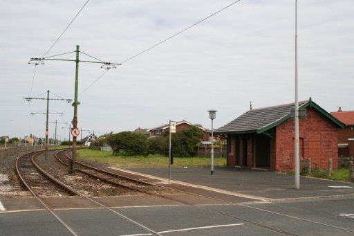 Blackpool Tramway tram stop at Rossall School