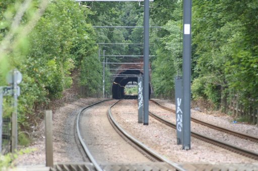 Croydon Tramlink addington route at Sandilands tunnels