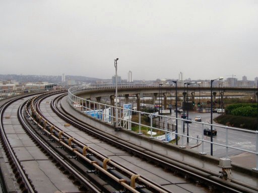 Docklands Light Railway Beckton route at Gallions Reach