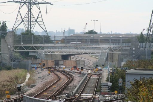 Docklands Light Railway Stratford International route at Canning Town