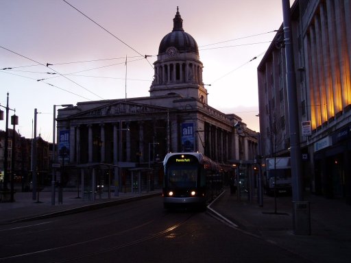 Nottingham Express Transit tram stop at Old Market Square