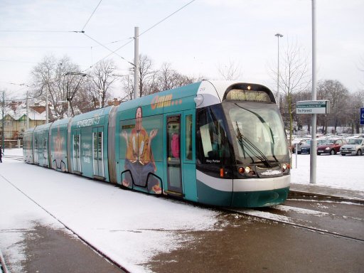 Nottingham Express Transit tram 213 at The Forest stop