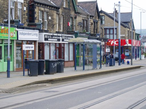 Sheffield Supertram tram stop at Leppings Lane