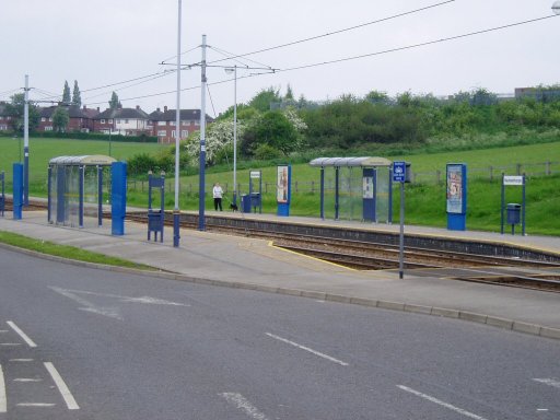 Sheffield Supertram tram stop at Hackenthorpe