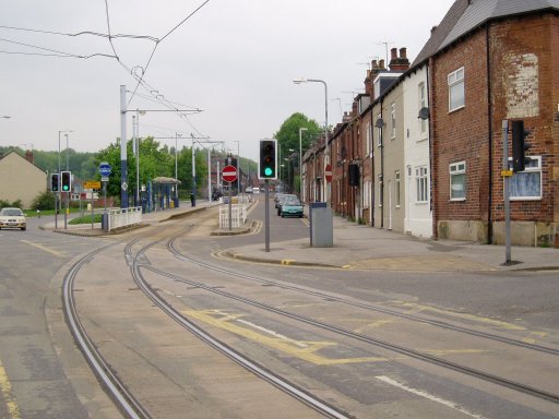 Sheffield Supertram Route at Malin Bridge