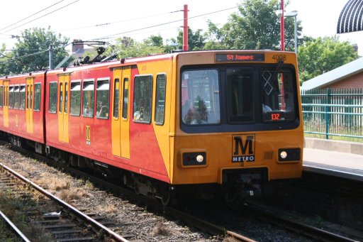 Tyne and Wear Metro unit 4008 at Shiremoor station