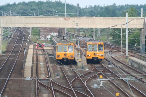 Tyne and Wear Metro Pelaw-Gosforth route at Pelaw sidings
