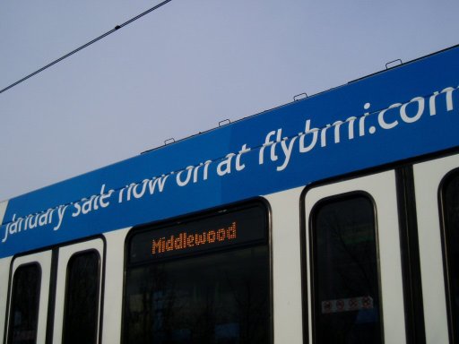 Sheffield Supertram tram 105 at Attercliffe