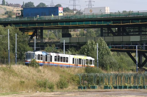 Sheffield Supertram Route at Tinsley viaduct